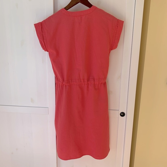 Linen Blend Coral Dress - Picture 4 of 5